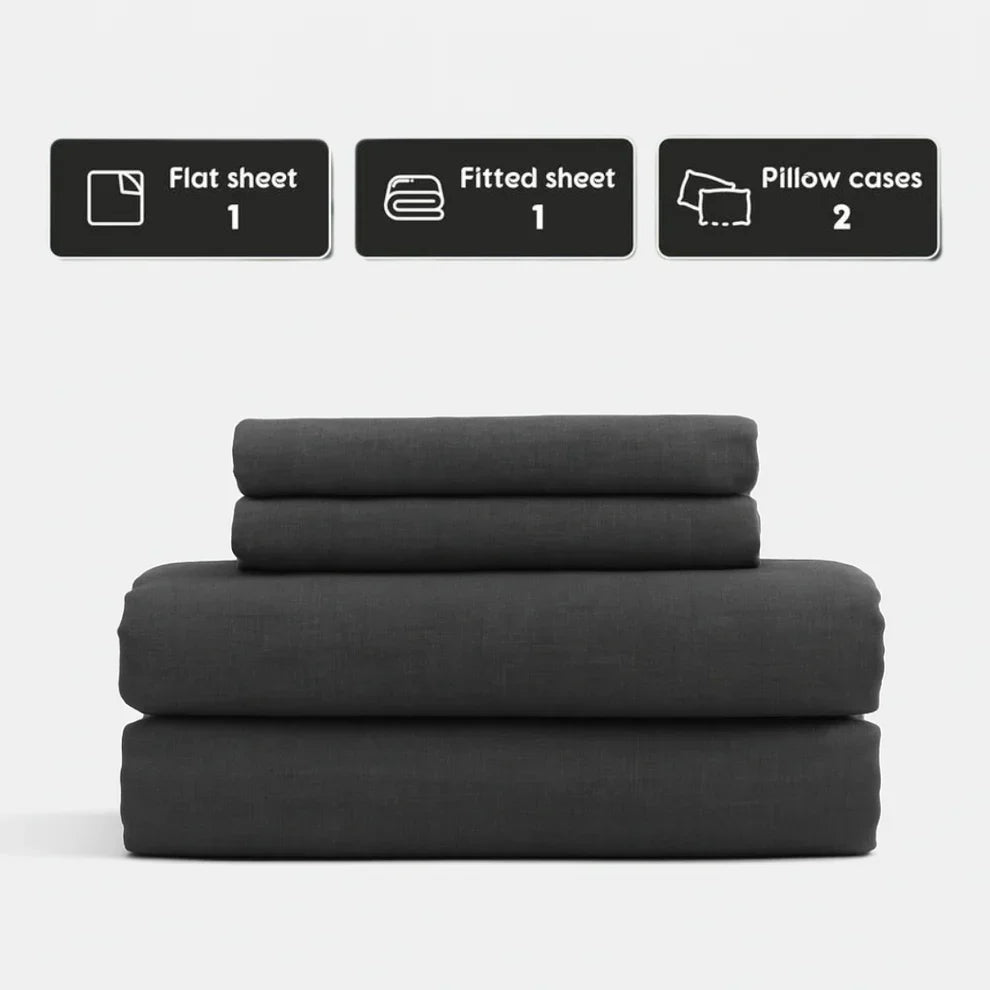 Stone-Washed French Flax Linen Sheet Set