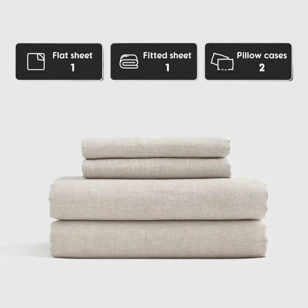 Stone-Washed French Flax Linen Sheet Set