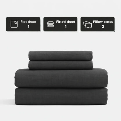 Stone-Washed French Flax Linen Sheet Set