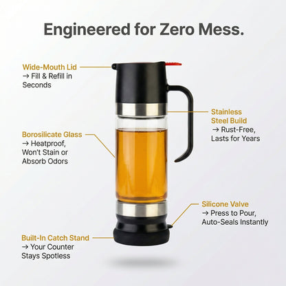 Premium Glass Honey Dispenser With Stand
