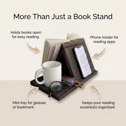 Ventra™ Premium Wooden Triangle Book Stand