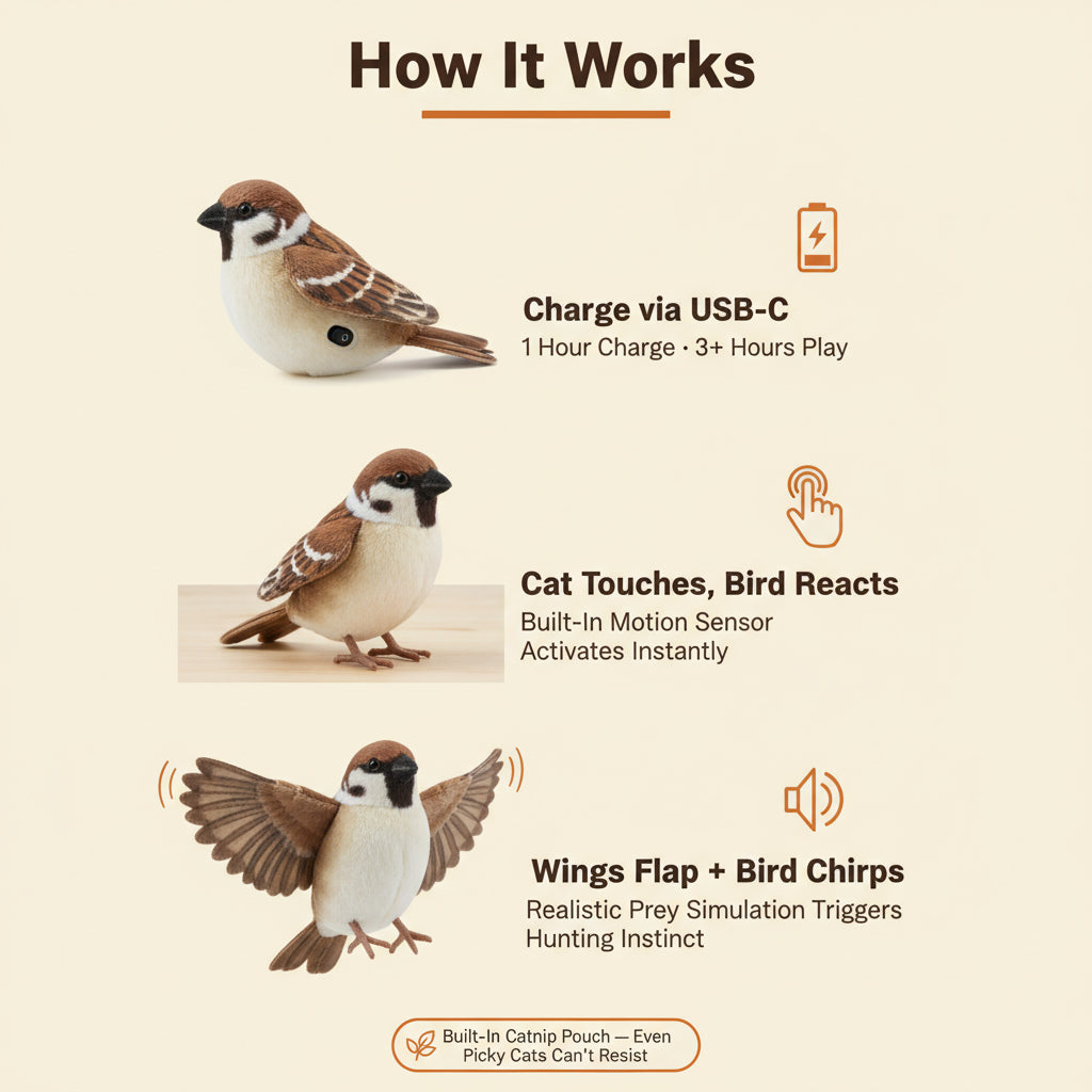 Interactive Flapping Bird Cat Toy
