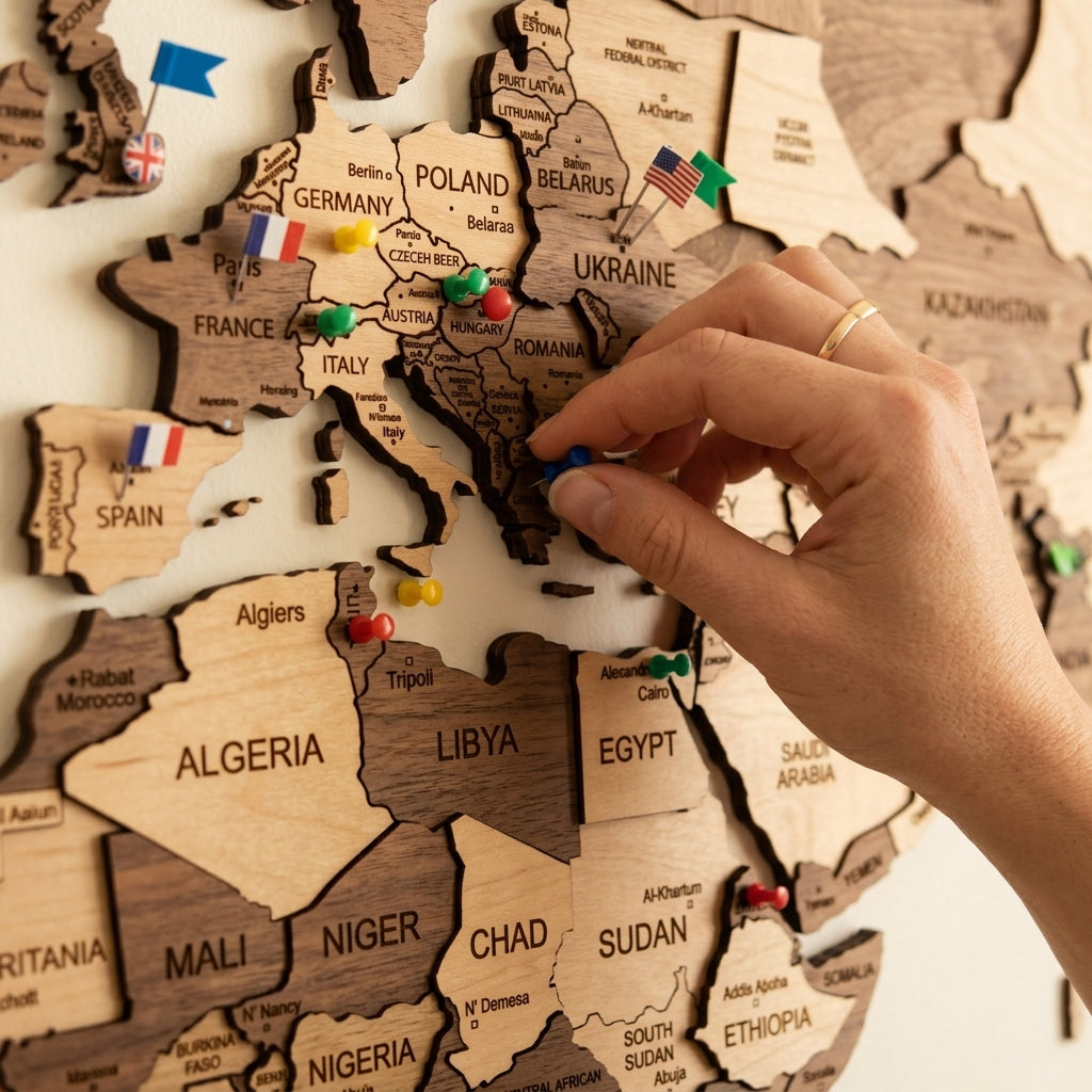 Travel The World Wall Wood Map