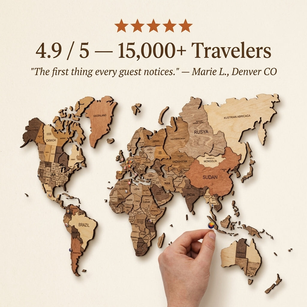 Travel The World Wall Wood Map